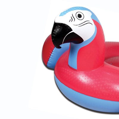 Margaritaville Swimming Pool Rideable Parrot Inflatable Float, Red (Open Box)