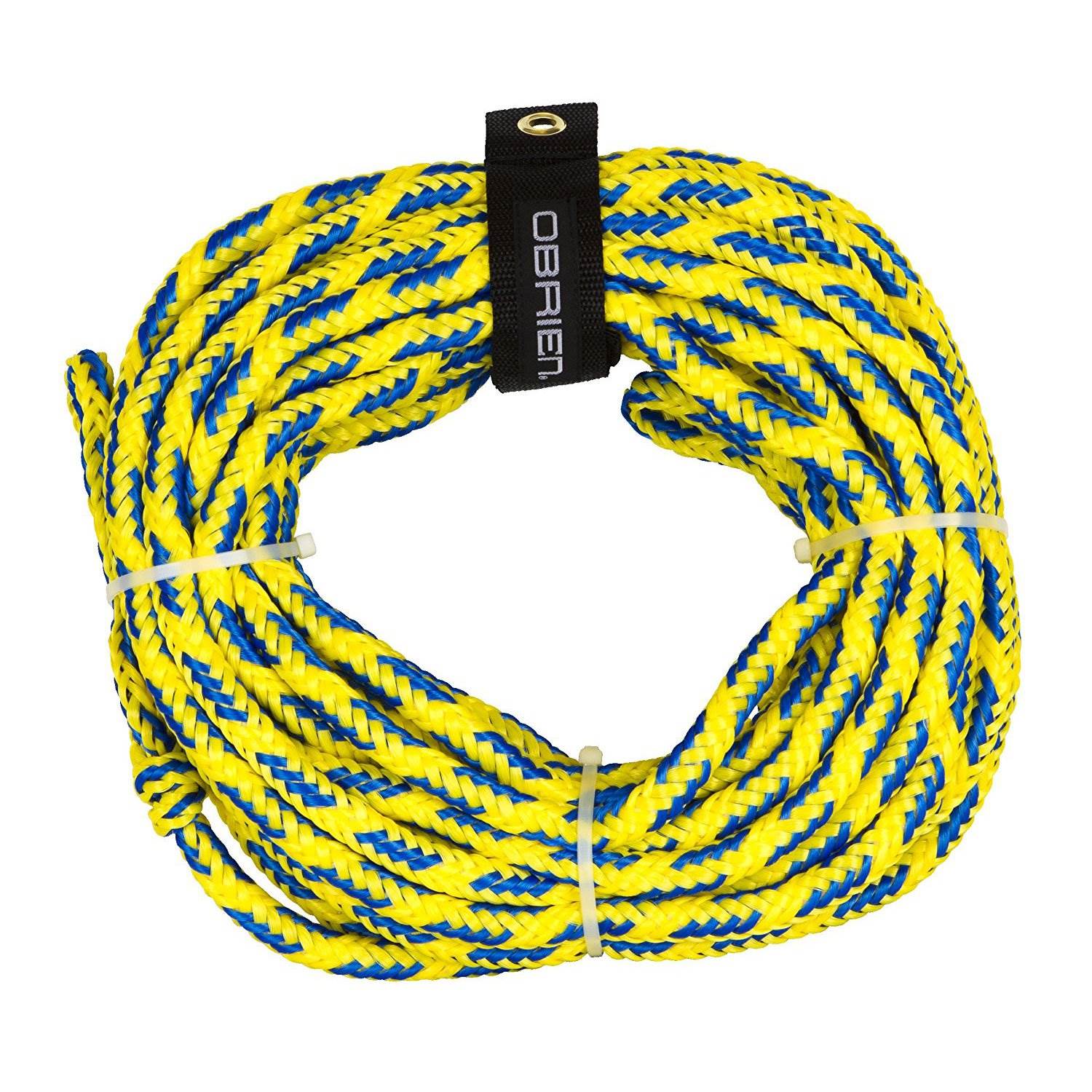 OBrien 60 Foot Long 2375 Pound 2 Person Tube Tow Rope, Blue & Yellow (Open Box)