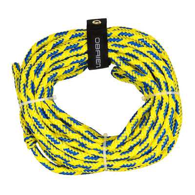 OBrien 60 Foot Long 2375 Pound 2 Person Tube Tow Rope, Blue & Yellow (Open Box)