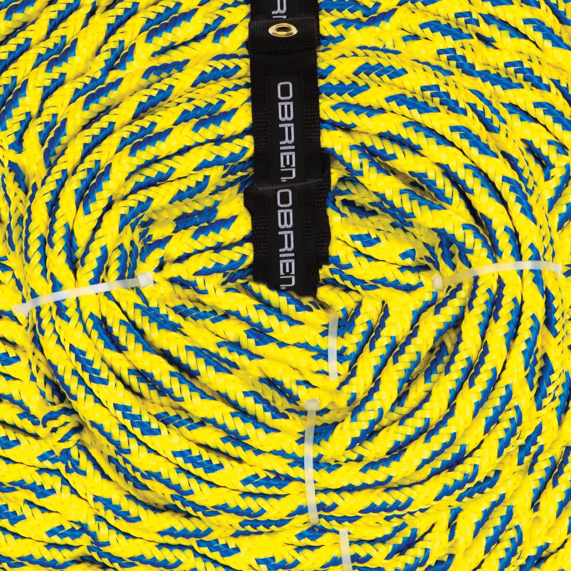 OBrien 60 Foot Long 2375 Pound 2 Person Tube Tow Rope, Blue & Yellow (Open Box)