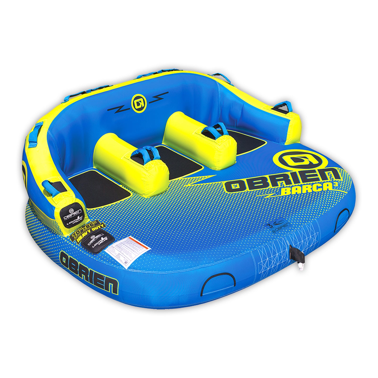 O'Brien Watersports Barca 3 Kickback Inflatable 3 Person Towable Boat Tube Raft - VMInnovations