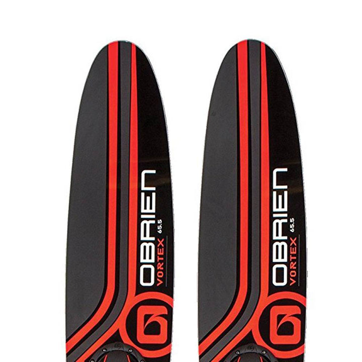 OBrien Vortex Combo 65.5 Inch Adult Mens Size 4.5-13 Wide Body Water Skis, Red