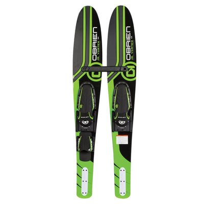 OBrien 54" Jr. Vortex Combo Water Skis w/ Bindings for Kids, Green (Open Box)