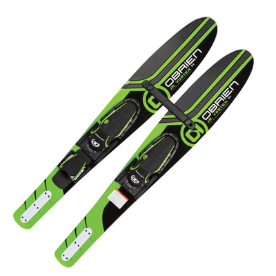 OBrien 54" Jr. Vortex Combo Water Skis with X7 Bindings for Kids 2-Mens 7, Green - VMInnovations