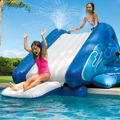 Intex Inflatable Pool Water Slide, Blue (2 Pack) & Intex Repair Kit (2 Pack)