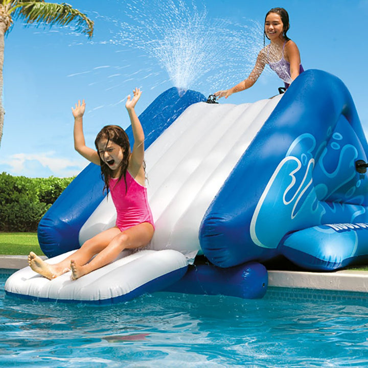Intex Kool Splash Inflatable Pool Water Slide with Play Center, 1 Blue/1 Red