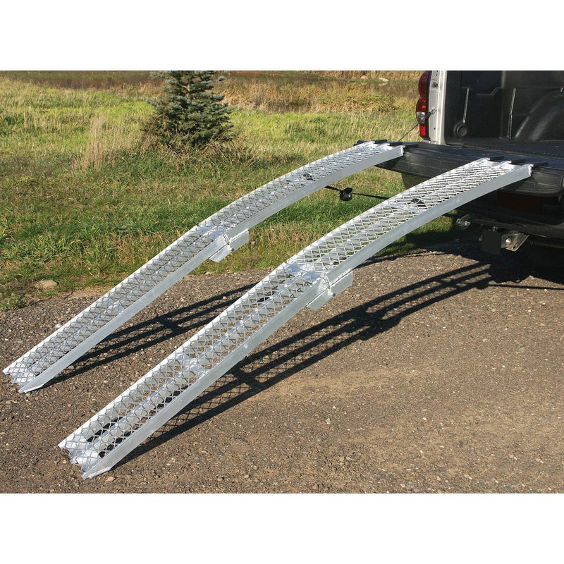 Yutrax TX107 1500 Pound Aluminum Truck Bed Folding Arch XL Loading Ramps, Pair