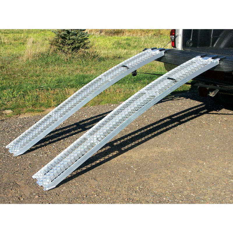Yutrax 2500 Pound Aluminum Solid Arch Bed Loading Ramps, Pair (For Parts)