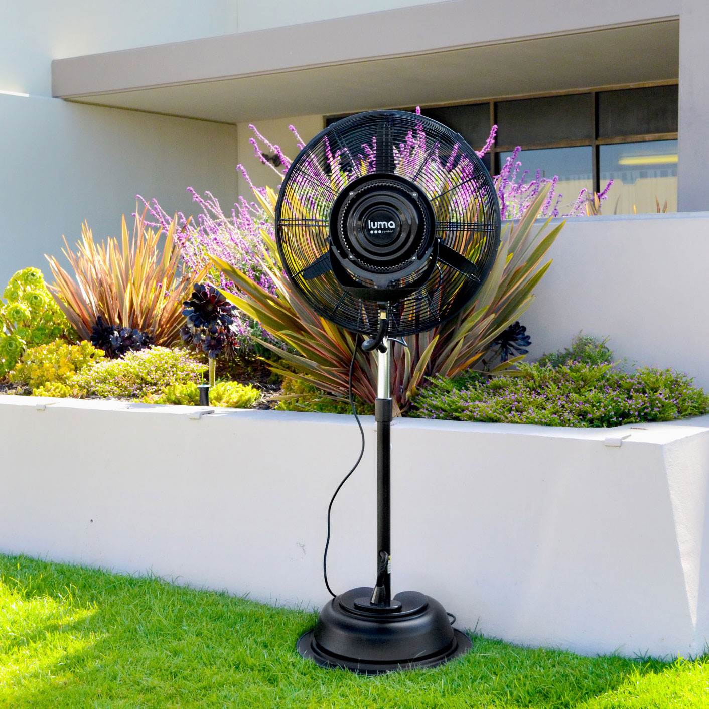 Luma Comfort MF24B 24 In. 3 Speed Oscillating Misting Cooling Floor Pedestal Fan