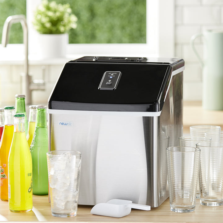 NewAir ClearIce40 Portable Clear Ice Maker Machine, Stainless Steel (Open Box)