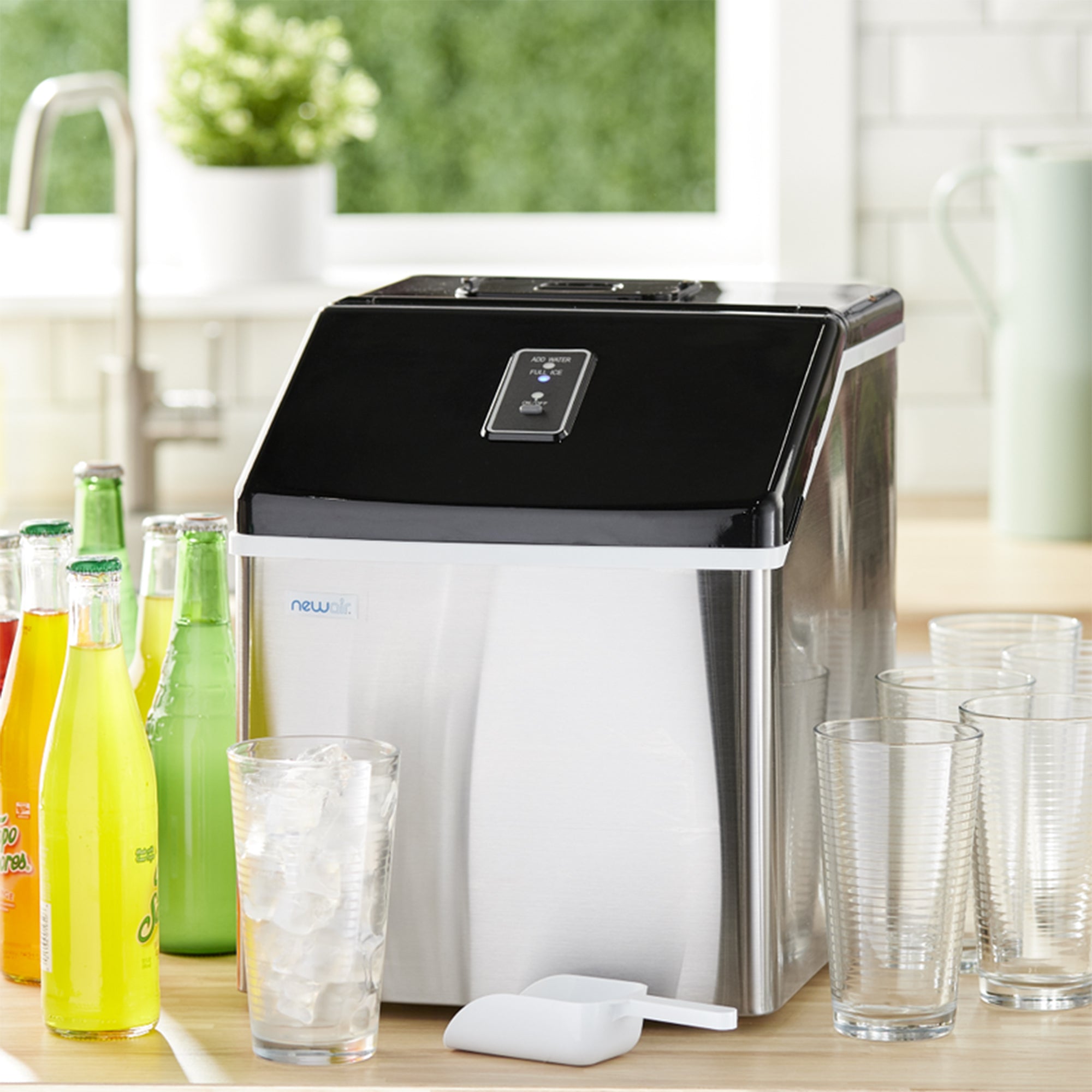 NewAir ClearIce40 Portable Countertop Clear Ice Maker, Stainless Steel (Used) - VMInnovations