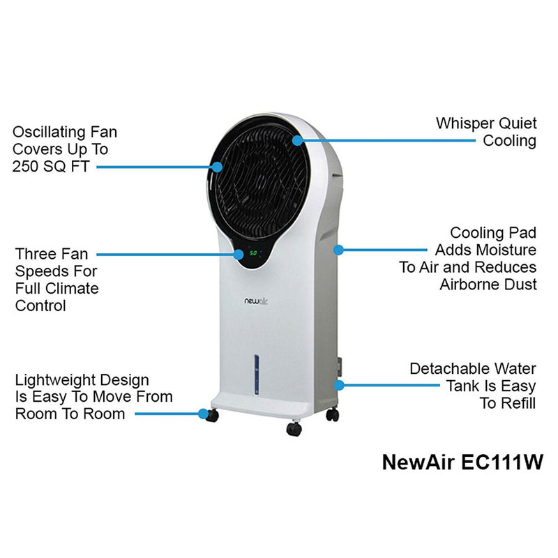 NewAir 250 Sq Ft 3 Speed Comfort Evaporative Cooler, White (Open Box) (2 Pack)
