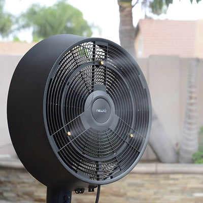 NewAir AF-520B 18" 3 Speed Outdoor Oscillating Misting Fan, Black (For Parts)