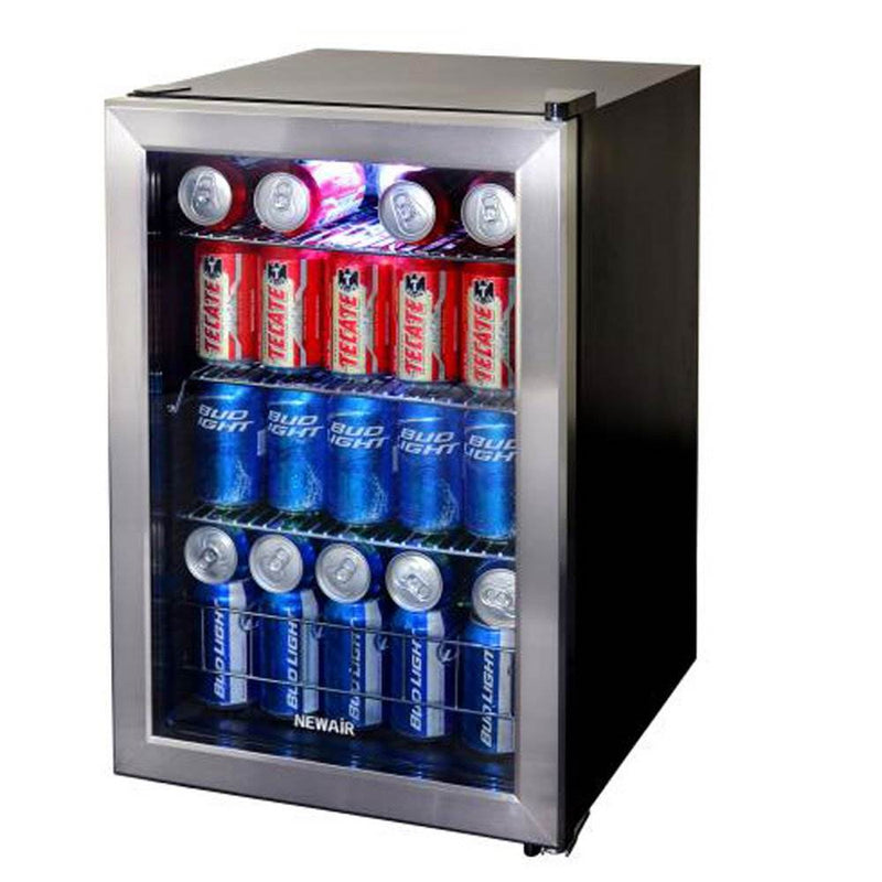 NewAir AB-850 Large Capacity 84 Can Stainless Steel Compact Beverage Cooler