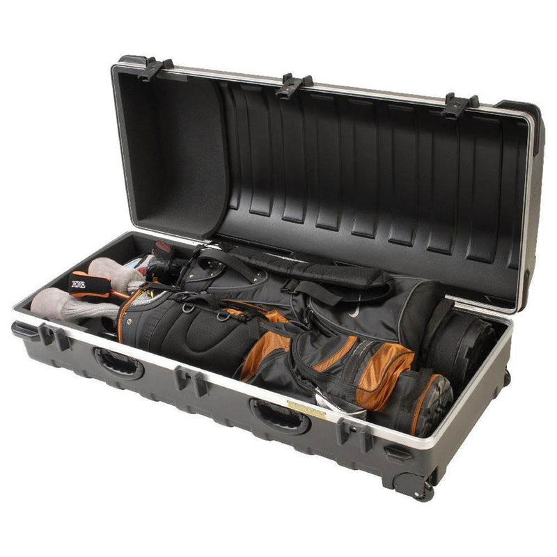 SKB Cases Double ATA Standard Hard Plastic Storage Wheeled Golf Bag Travel Case