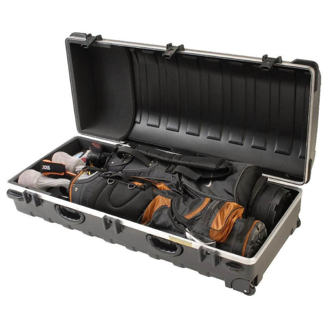 SKB Cases Double ATA Hard Plastic Storage Wheeled Golf Bag Travel Case (Used)