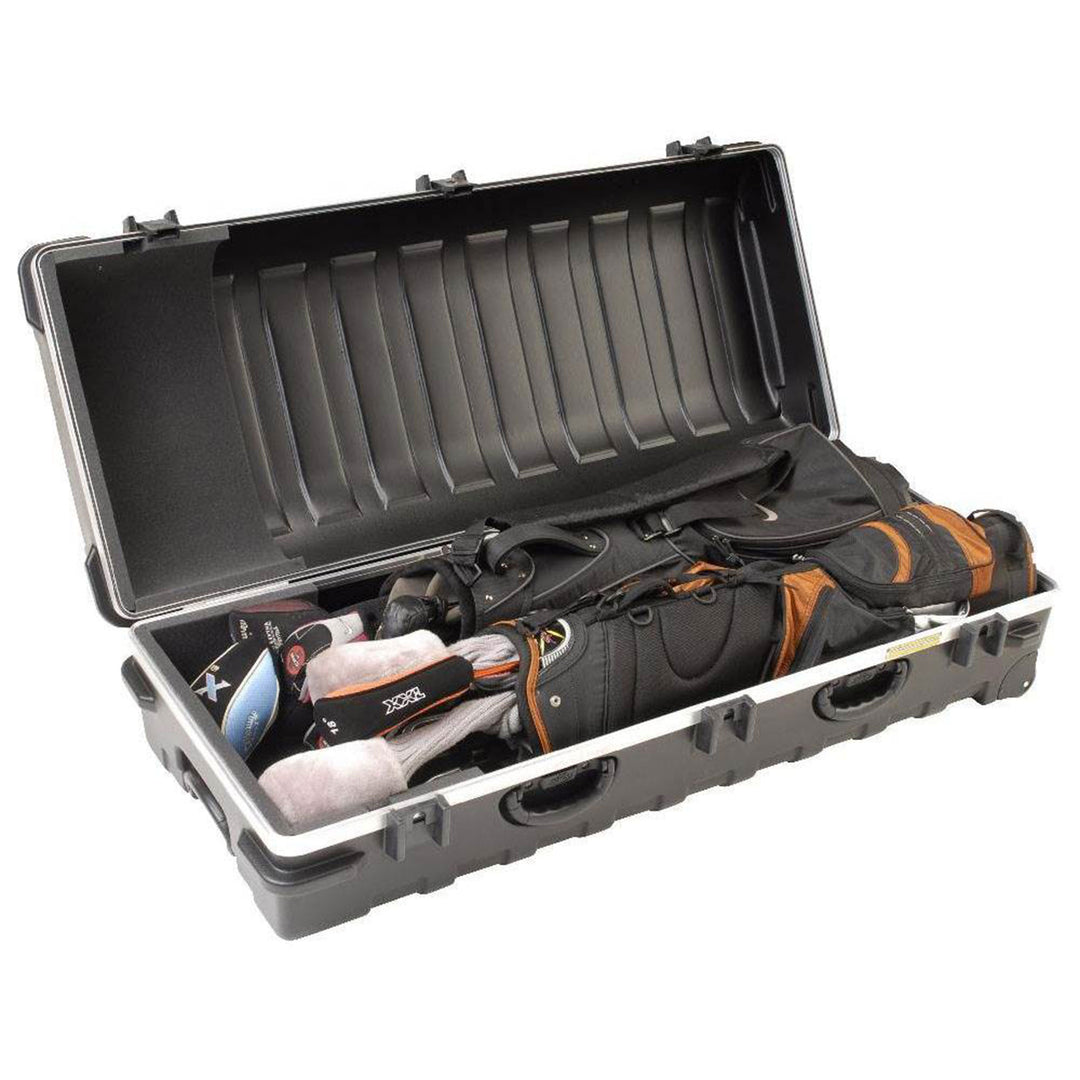 SKB Cases Double ATA Standard Hard Plastic Storage Wheeled Golf Bag Travel Case