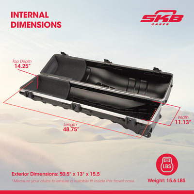 SKB Cases ATA Deluxe Standard MD Hard Plastic Wheeled Golf Bag Travel Case(Used) - VMInnovations