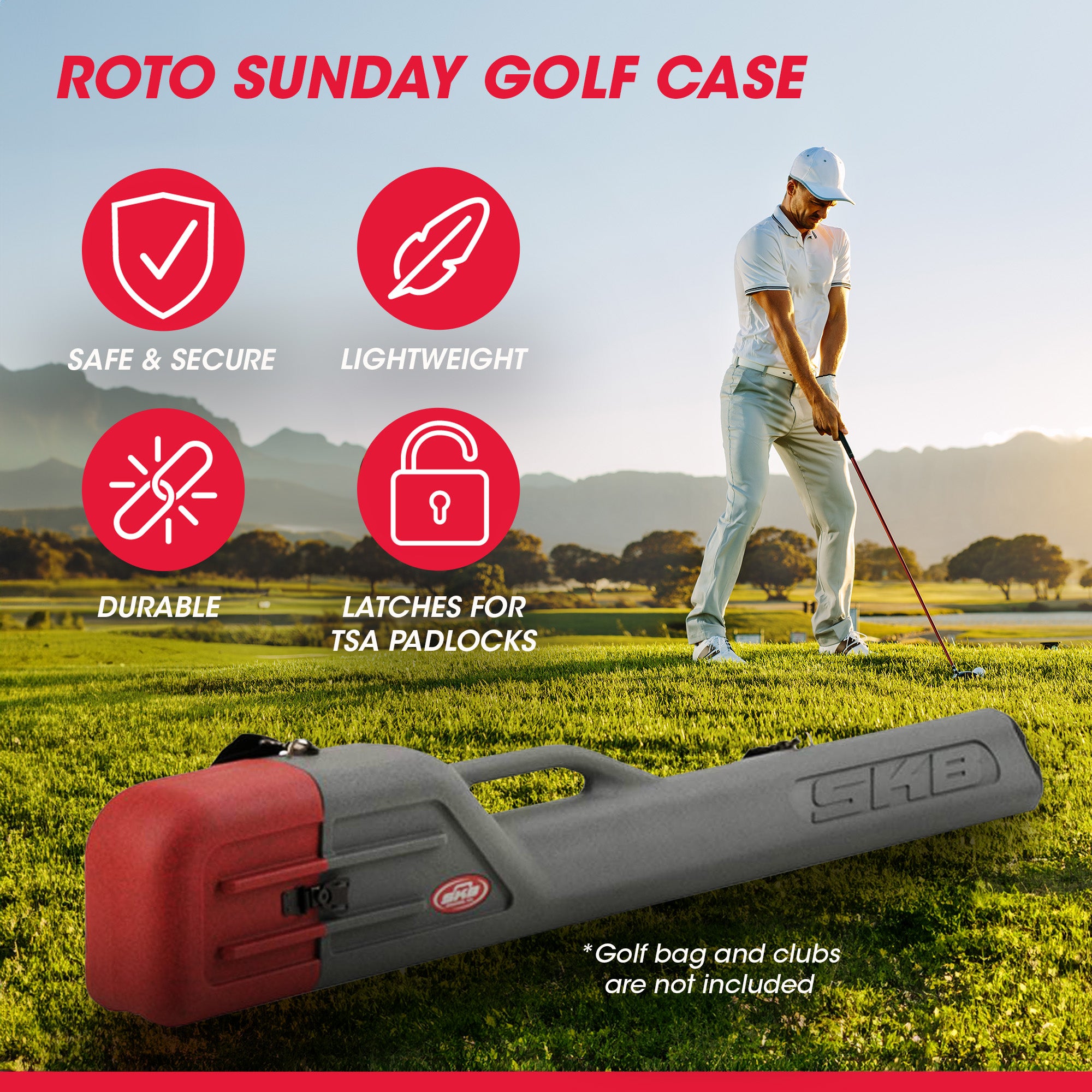 SKB Cases Hard Plastic Roto Sunday Golf Club Airline Travel Case (Used) - VMInnovations