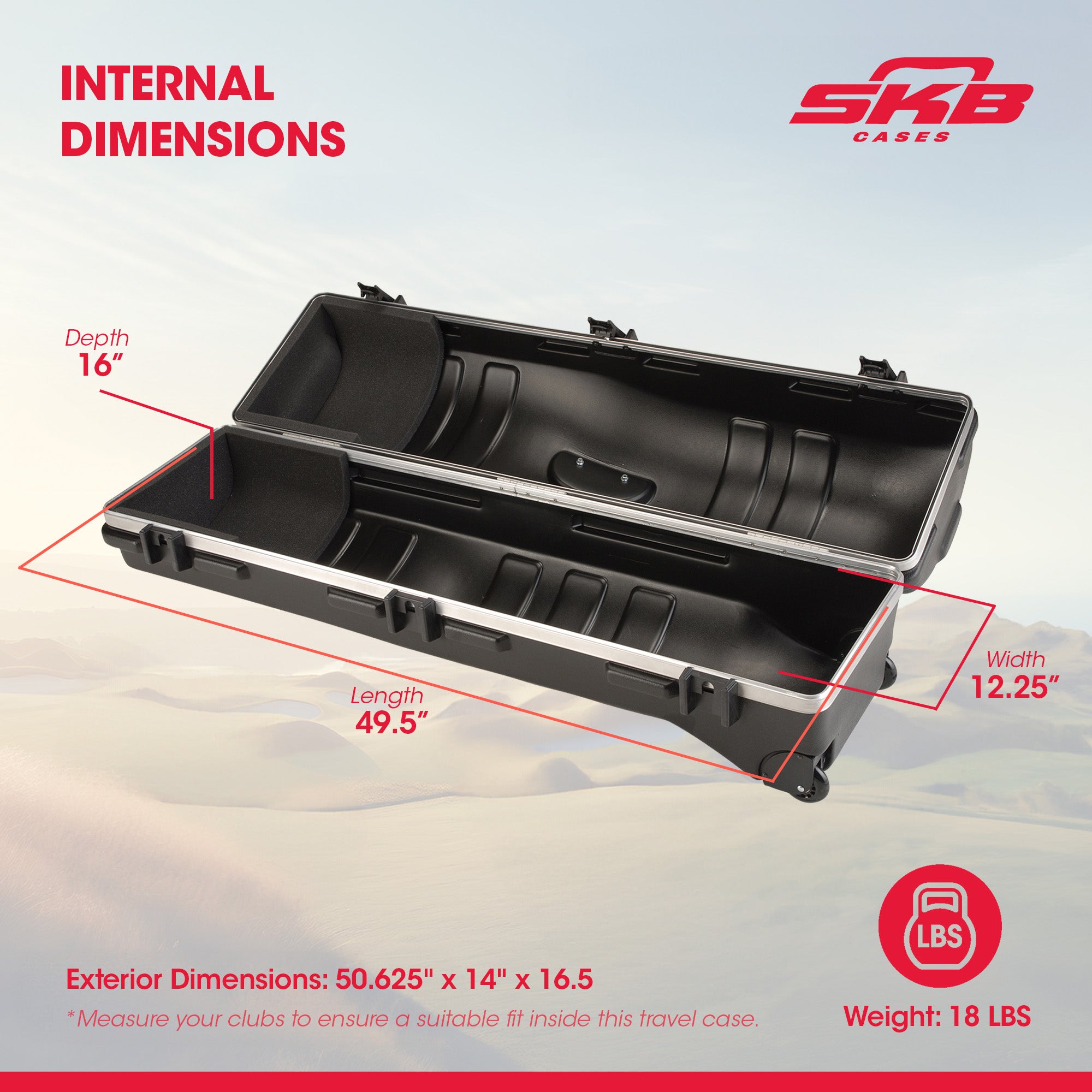 SKB Cases Deluxe ATA Hard Plastic Storage Wheeled Golf Bag Travel Case (Used) - VMInnovations
