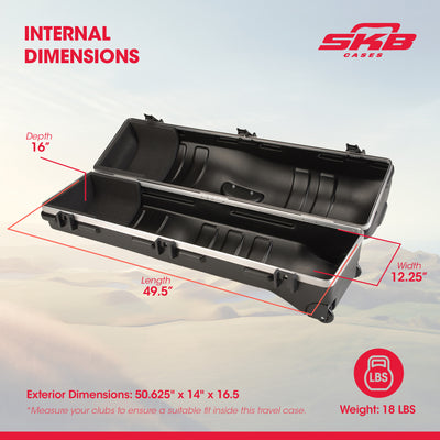 SKB Cases Deluxe ATA Hard Plastic Storage Wheeled Golf Bag Travel Case (Used) - VMInnovations