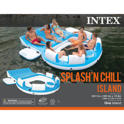 Intex Inflatable Splash N Chill Island Raft Float Lounger for Adults (Open Box) - VMInnovations