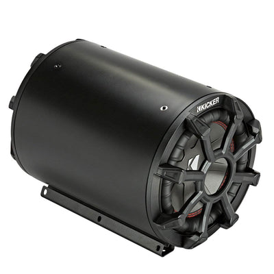 Kicker 45CWTB82 Car Audio Tube Enclosure w/ 8 Inch 2 Ohm Subwoofer and Grill