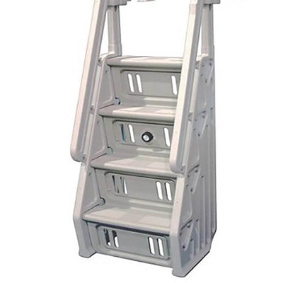 Vinyl Works IN Deluxe 32 Inch Adjustable In Step Above Ground Pool Ladder, Taupe
