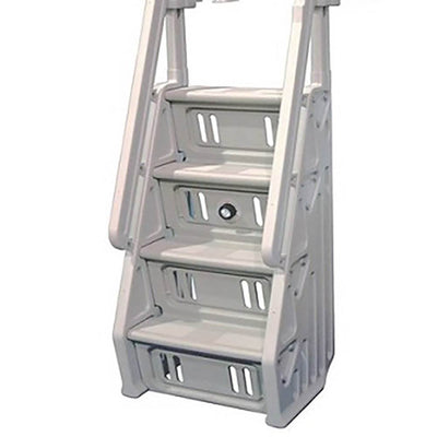 Vinyl Works Deluxe 32 Inch Adjustable Step Above Ground Pool Ladder (Open Box)