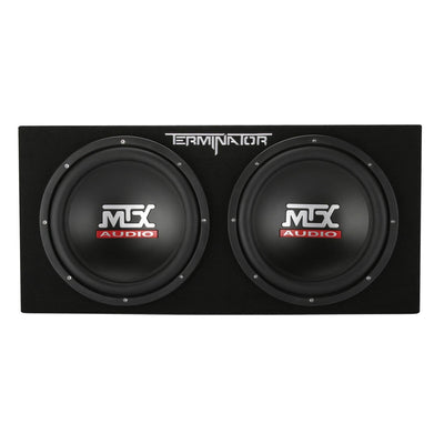MTX 12" Subwoofer Enclosure and Amplifier with QPower Super Flex Wiring Amp Kit