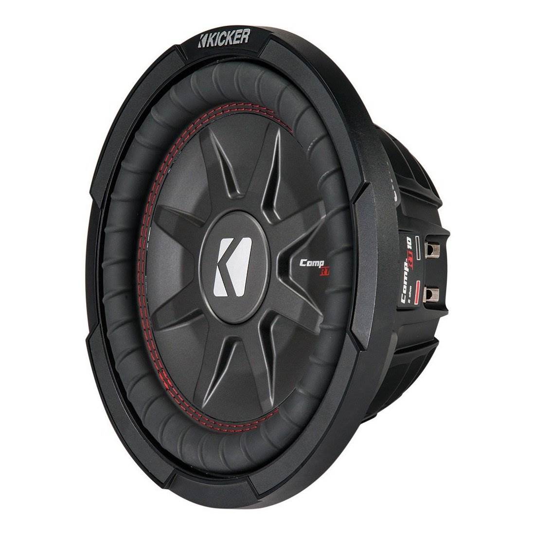 Kicker CompRT Single 10 Inch 800 Watt Max Dual 2 Ohm Shallow Slim Car Subwoofer