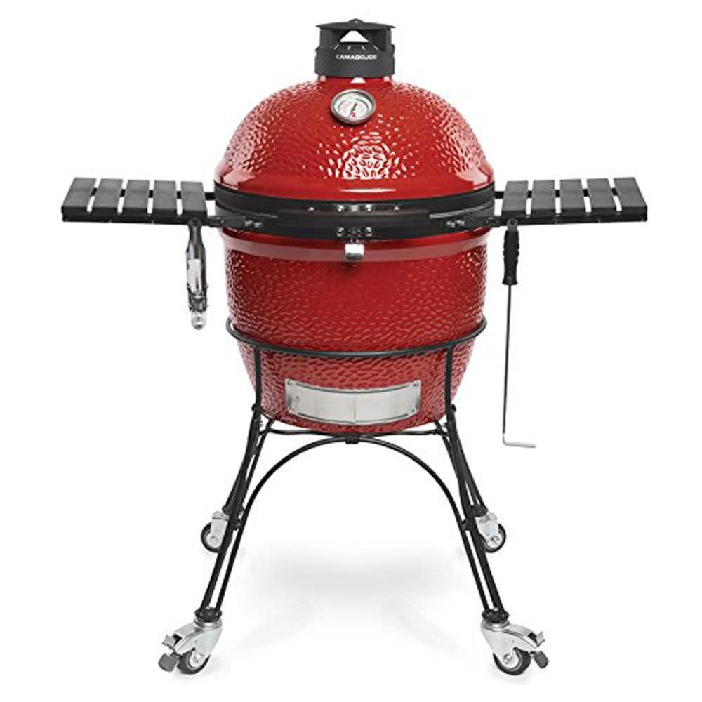 Kamado Joe Classic II 18 Inch Ceramic Outdoor Grill with Cast Iron Cart & Wheels