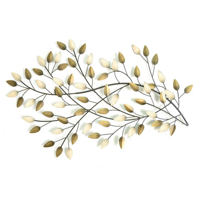 Stratton Home Decor Blowing Leaves Modern Wall Art, Gold (Open Box) (3 Pack)