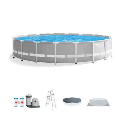 Intex 18ft x 48in Prism Frame Above Ground Pool Set with Pump (For Parts)