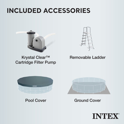 Intex 18 Foot x 48 Inch Prism Frame Above Ground Pool Set with Pump (Open Box)