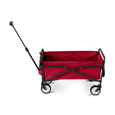 Seina Steel Compact Collapsible Folding Outdoor Portable Utility Cart in Red