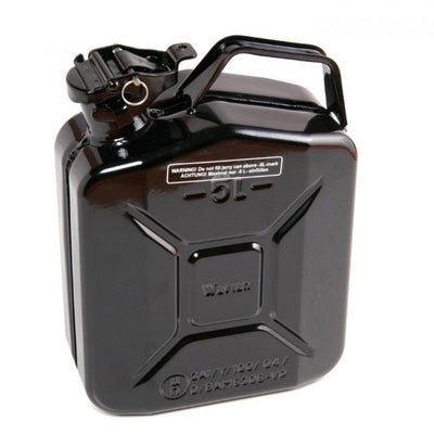Wavian 3027 1.3 Gallon 5 Liter Steel Jerry Can with Spout, Black