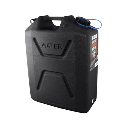Wavian USA 5 Gallon Plastic Water Jug Can Container with Easy Pour Spout, Black
