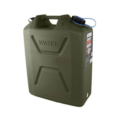 Wavian USA 5 Gal Plastic Water Jug, Green w/ 5 Gal 20L Jerry Can Mounting System