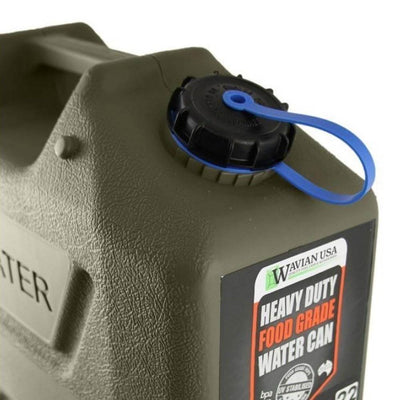Wavian USA 5 Gal Plastic Water Jug, Green w/ 5 Gal 20L Jerry Can Mounting System - VMInnovations