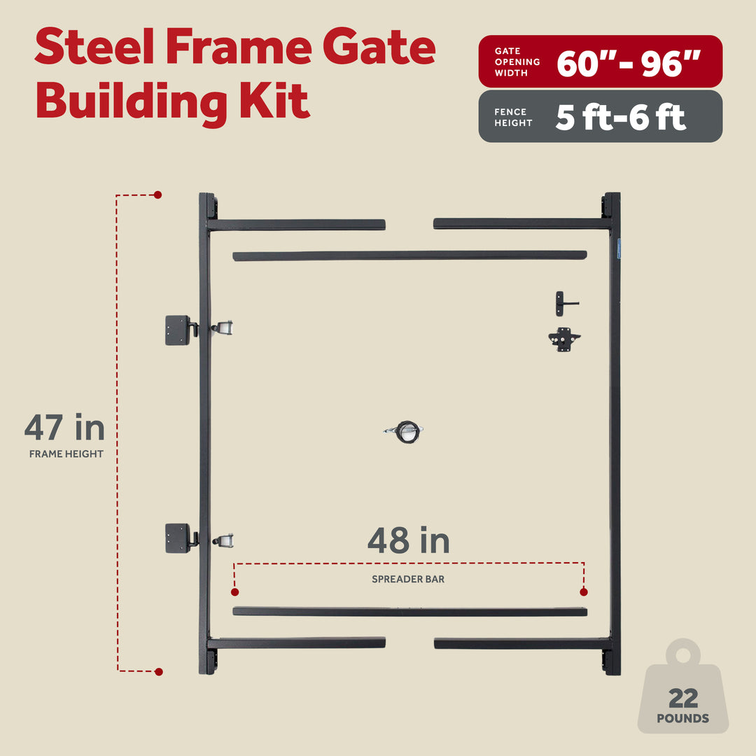 Adjust-A-Gate Gate Building Kit, 60"-96" Wide Opening Up To 5' High (Open Box)