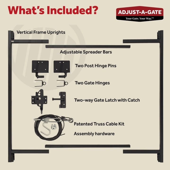 Adjust-A-Gate Gate Building Kit, 60"-96" Wide Opening Up To 5' High (For Parts)