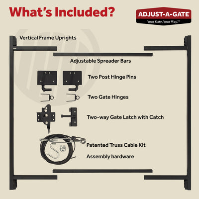 Adjust-A-Gate Gate Building Kit, 60"-96" Wide Opening Up To 5' High (For Parts) - VMInnovations