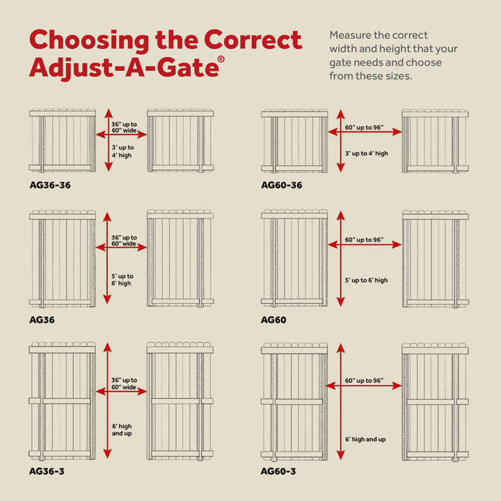 Adjust-A-Gate Gate Building Kit 60"-96" Wide Opening (Open Box) (3 Pack)