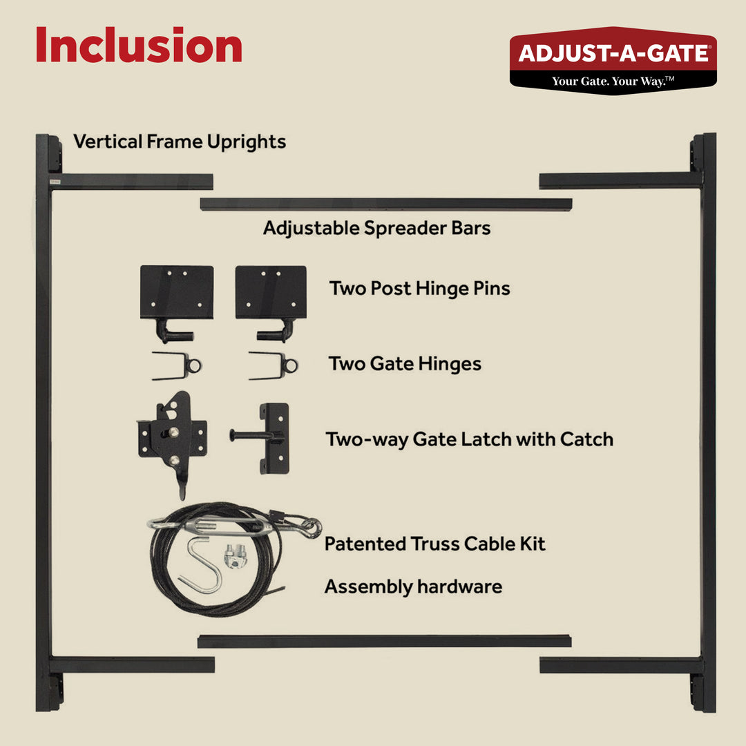 Adjust-A-Gate Steel Frame Gate Building Kit, 60"-96" Up To 4' High (For Parts)