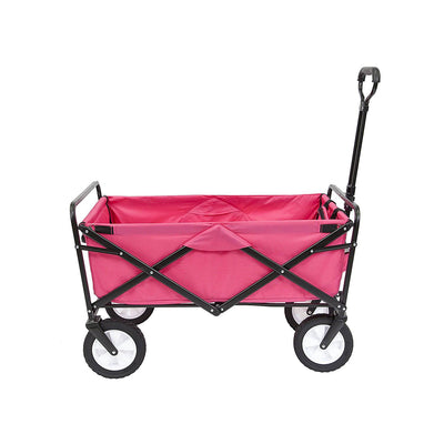 Mac Sports Durable Folding Outdoor Garden Utility Wagon Cart, Pink (Open Box)