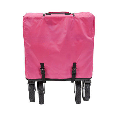 Mac Sports Durable Folding Outdoor Garden Utility Wagon Cart, Pink (Open Box) - VMInnovations