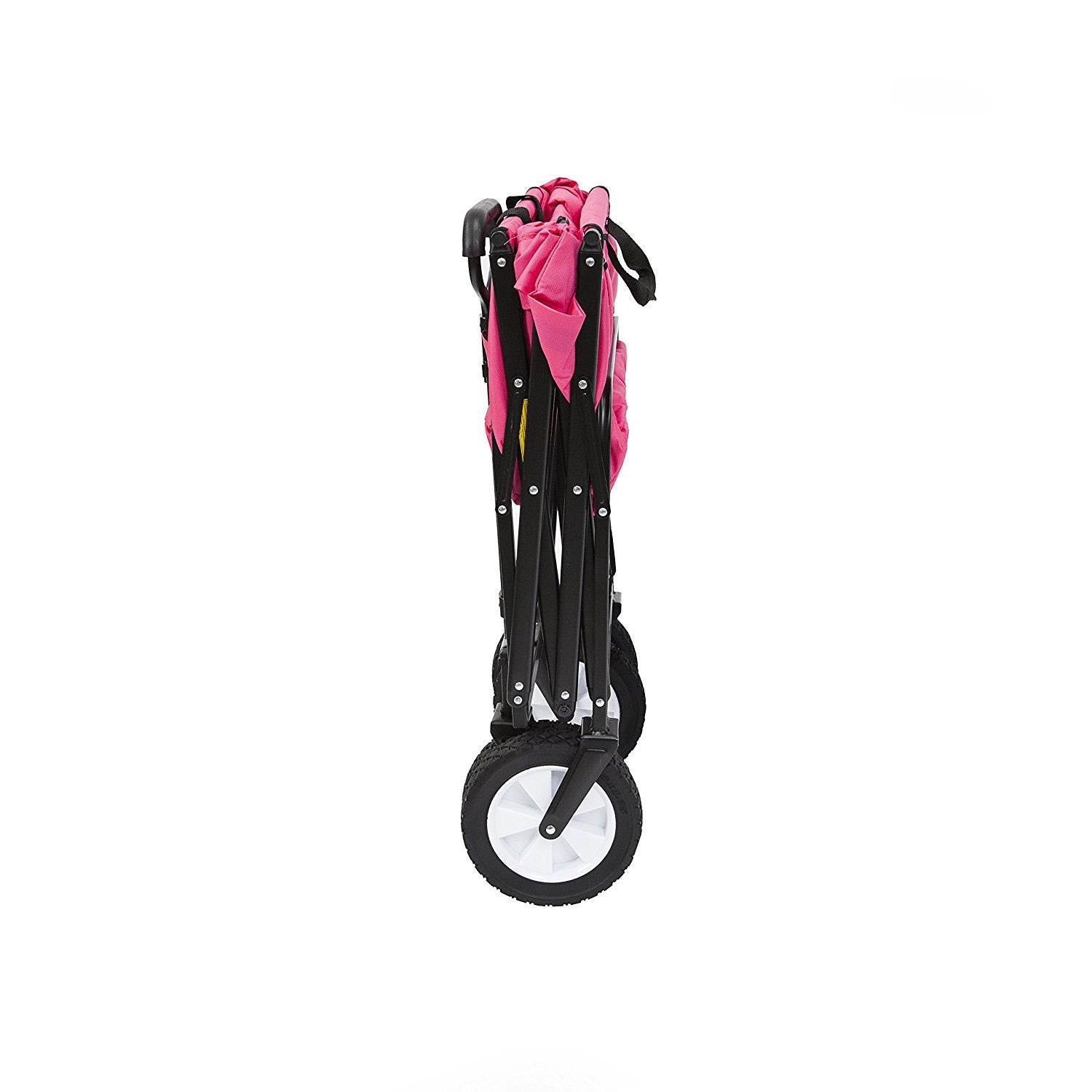 Mac Sports Durable Folding Outdoor Garden Utility Wagon Cart, Pink (Open Box) - VMInnovations