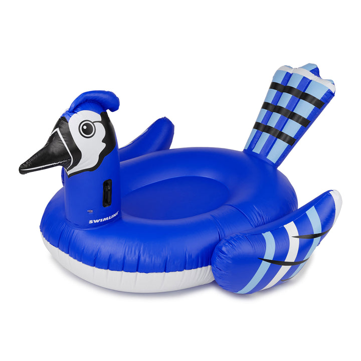 Swimline Giant 91" Inflatable Mega Blue Jay Ride On Swimming Pool Float Raft