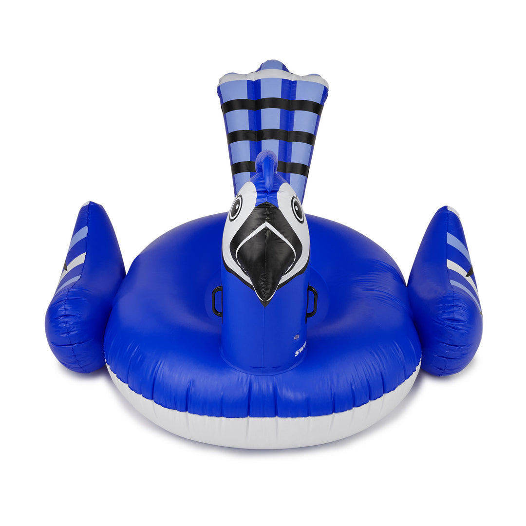 Swimline Giant 91" Inflatable Mega Blue Jay Ride On Swimming Pool Float Raft